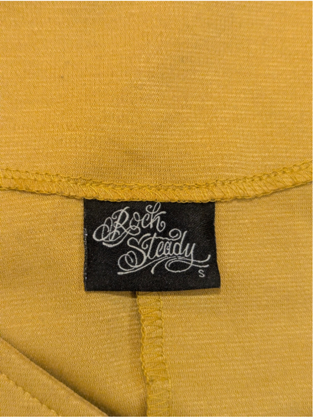 Rock Steady Dress Small Mustard Yellow Fit Flare - Picture 3 of 9